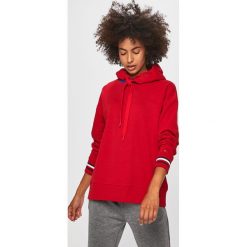 Tommy Hilfiger - Bluza. Niebieskie bluzy damskie TOMMY HILFIGER, s, bez wzorów, z bawełny, bez rękawów, z kapturem. Za 499,90 zł.