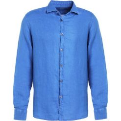 Koszule męskie na spinki: 120% Lino CAMICIA UOMO Koszula blue elettrico