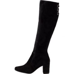 Pier One Kozaki sznurowane black. Czarne buty zimowe damskie Pier One, z materiału. Za 379,00 zł.