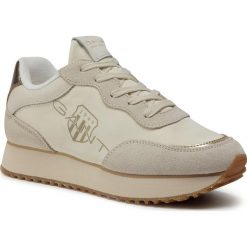 Sneakersy GANT - Bevinda 21533839 Cream/Gold G216. Brązowe półbuty damskie GANT, z zamszu. Za 379,00 zł.