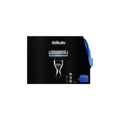 Kosmetyczki męskie: Zestaw prezentowy Gillette: maszynka Gillette Mach3 + 1 wymienne ostrze + żel do golenia Gillette Mach3 200 ml + podróżna kosmetyczka