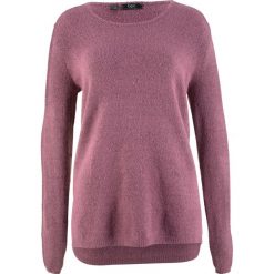 Sweter z puszystej przędzy bonprix matowy jeżynowy - czarny. Czerwone swetry klasyczne damskie bonprix. Za 54,99 zł.