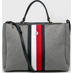 Tommy Hilfiger - Torebka. Szare torebki klasyczne damskie TOMMY HILFIGER, w paski, z poliesteru, duże. Za 799,90 zł.