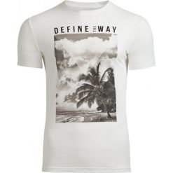 T-shirt męski TSM607 - biały - Outhorn. Białe koszulki męskie Outhorn, na lato, m, bez wzorów, z bawełny, bez kołnierzyka, bez rękawów. W wyprzedaży za 24,99 zł.