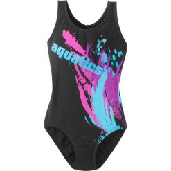 Kostium kąpielowy dziewczęcy bonprix czarno-kolorowy. Czarne stroje kąpielowe dziewczęce bonprix, bez wzorów, z elastanu. Za 49,99 zł.