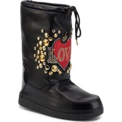 Śniegowce LOVE MOSCHINO - JA24052G18IB0000 Nero. Czarne kozaki damskie Love Moschino, na zimę, ze skóry ekologicznej, bez zapięcia. W wyprzedaży za 789,00 zł.