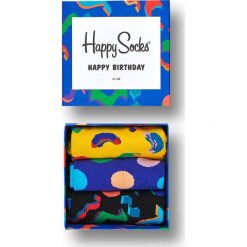 Happy Socks - Skarpety Gift Box urodzinowy (3-pak). Żółte skarpetki męskie marki Happy Socks, z elastanu. Za 109,90 zł.