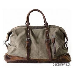 Torebki klasyczne damskie: VAMP VINTAGE XL™ baw+skóra – ZIELEŃ WOJSKOWA