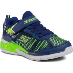 Sneakersy SKECHERS - Lave Wave 90553L/NVLM Navy/Lime. Niebieskie trampki chłopięce Skechers, bez wzorów, ze skóry ekologicznej, na rzepy. Za 219,00 zł.