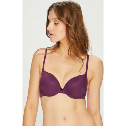 Triumph - Biustonosz. Szare biustonosze bardotka Triumph, z aplikacjami, z elastanu. Za 119,90 zł.
