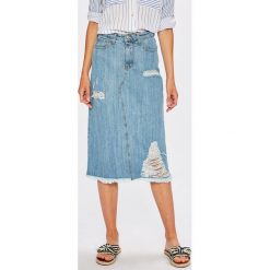 Answear - Spódnica Boho Bandit. Niebieskie spódniczki damskie ANSWEAR, s, z bawełny, casualowe, midi, proste. W wyprzedaży za 79,90 zł.