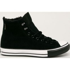 Converse - Trampki skórzane. Czarne trampki męskie Converse, bez wzorów, ze skóry, na sznurówki. Za 499,90 zł.