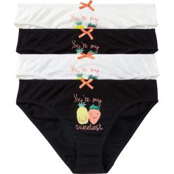 Figi bonprix biały z nadrukiem + czarny z nadrukiem. Białe majtki damskie bonprix, z nadrukiem. Za 31,96 zł.