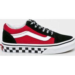 Vans - Tenisówki dziecięce Old Skool. Czerwone trampki dziewczęce Vans, bez wzorów, ze skóry, bez zapięcia. W wyprzedaży za 189,90 zł.
