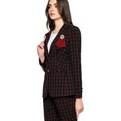 Elegancki żakiet w kratę L'AF BLAYNE. Zielone kamizelki damskie L’AF, l, z aplikacjami. Za 829,00 zł.