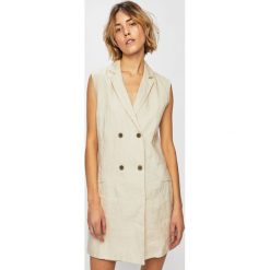 Pepe Jeans - Sukienka. Białe sukienki damskie Pepe Jeans, na co dzień, s, bez wzorów, z bawełny, casualowe, bez kołnierzyka, bez rękawów, mini, proste. Za 399,90 zł.