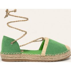 Answear - Espadryle Jeeini. Zielone espadryle damskie ANSWEAR, bez wzorów, z gumy, bez obcasa, na obcasie. W wyprzedaży za 69,90 zł.