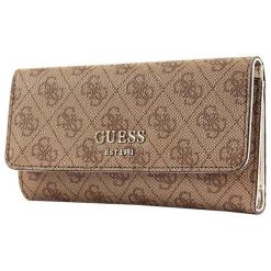 Guess Portfel Damski Kathryn Brown Slg Pocket Trifold. Brązowe portfele damskie marki Guess, z aplikacjami. Za 0,00 zł.