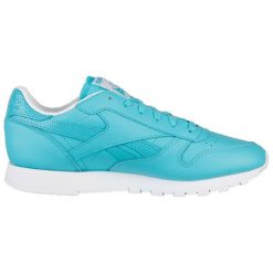Buty sportowe męskie: Skórzane buty sportowe w kolorze turkusowym