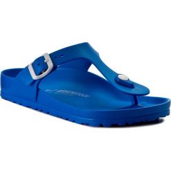 Japonki BIRKENSTOCK - Gizeh 1003519 Scuba Blue. Niebieskie klapki damskie Birkenstock, bez wzorów, z tworzywa sztucznego, bez obcasa. Za 179,00 zł.