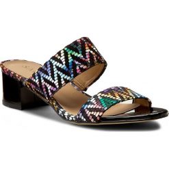 Klapki SAGAN - 2553 Multicolor Kwiaty. Czarne klapki damskie Sagan, w kwiaty, ze skóry ekologicznej, bez obcasa, na obcasie. W wyprzedaży za 169,00 zł.