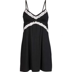 Koszulka nocna bonprix czarno-ecru. Czarne koszule nocne i halki bonprix, z koronki. Za 74,99 zł.