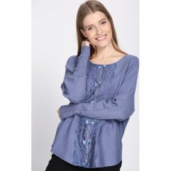 Niebieski Sweter Vagary. Niebieskie swetry klasyczne damskie Born2be, l, z dekoltem w łódkę. Za 74,99 zł.