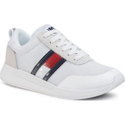 Sneakersy TOMMY JEANS - Technical Flexi Runner EN0EN00875 White YBS. Białe półbuty damskie Tommy Jeans, z jeansu. Za 399,00 zł.
