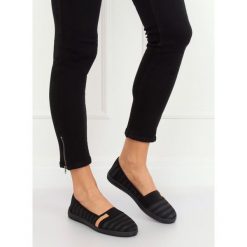 Baleriny damskie czarne HUGHES. Czarne baleriny damskie FunKee.pl, bez wzorów, z tkaniny, sportowe, bez obcasa. Za 69,99 zł.