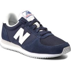Sneakersy NEW BALANCE - U220NV Granatowy. Niebieskie półbuty damskie New Balance, na co dzień, bez wzorów, ze skóry, klasyczne, bez obcasa, bez zapięcia. W wyprzedaży za 219,00 zł.