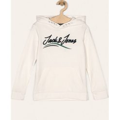 Jack & Jones - Bluza dziecięca 128-176 cm. Białe bluzy chłopięce Jack & Jones, z aplikacjami, z bawełny, bez rękawów, z kapturem. Za 149,90 zł.