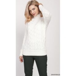 Sweter z półgolfem, SWE211 ecru MKM. Swetry damskie Pakamera, bez wzorów, eleganckie, bez rękawów, bez kaptura. Za 139,00 zł.