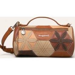 Desigual - Torebka. Żółte listonoszki damskie Desigual, w paski, z poliesteru, na ramię, małe, bez dodatków. W wyprzedaży za 159,90 zł.