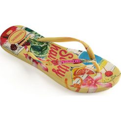 Havaianas - Japonki. Żółte klapki damskie Havaianas, bez wzorów, z materiału, bez obcasa, na obcasie. W wyprzedaży za 79,90 zł.