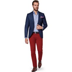 Marynarka Granatowa Izmir. Brązowe marynarki męskie slim fit marki LANCERTO, m, z tkaniny. W wyprzedaży za 399,90 zł.
