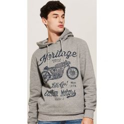 Bluza z motocyklem - Szary. Szare bluzy męskie rozpinane marki OLAIAN, z materiału, sportowe. Za 99,99 zł.