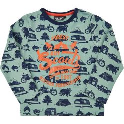 Koszulka w kolorze zielonym. Zielone t-shirty chłopięce z długim rękawem MeToo, z nadrukiem. W wyprzedaży za 57,95 zł.