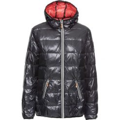 Kurtka puchowa bonprix czarno-koralowy. Czarne kurtki damskie bonprix, bez wzorów, z puchu. Za 124,99 zł.