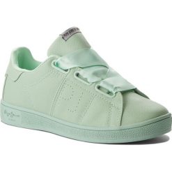 Sneakersy PEPE JEANS - Brompton Square PLS30667 Mojito 620. Zielone półbuty damskie Pepe Jeans, bez wzorów, z jeansu, bez obcasa, na płaskiej podeszwie, bez zapięcia. W wyprzedaży za 159,00 zł.