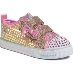 Tenisówki SKECHERS - Mini Mermaid 20063N/GLD Gold. Żółte trampki dziewczęce Skechers, bez wzorów, z gumy, na rzepy. Za 219,00 zł.