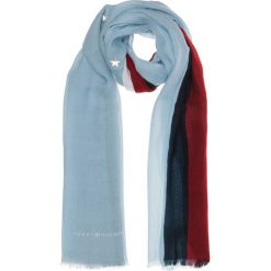 Tommy Hilfiger Szalik Niebieski. Niebieskie szaliki damskie TOMMY HILFIGER, bez wzorów, z bawełny. Za 240,95 zł.