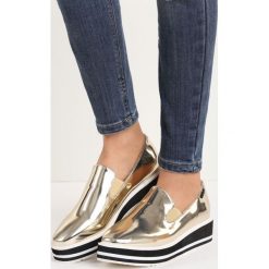 Trampki damskie slip on: Złote Slip On Kala