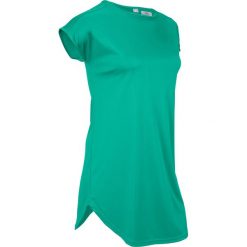 Długi shirt sportowy, krótki rękaw bonprix szmaragdowy. Zielone bluzki sportowe damskie bonprix, bez wzorów, bez kołnierzyka, z długim rękawem, długie, bez kaptura. Za 37,99 zł.