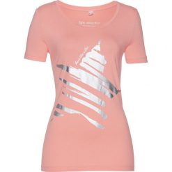 T-shirt z gwiazdą bonprix jasny koralowy - srebrny. Brązowe t-shirty damskie bonprix. Za 24,99 zł.
