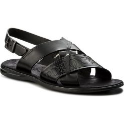 Sandały męskie skórzane: Sandały EMPORIO ARMANI – X4P061 XL271 K001 Black/Black