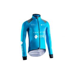 Kurtka na rower szosowy 900 U19 zimowa męska. Niebieskie kurtki męskie VAN RYSEL, na zimę, m, bez wzorów, z elastanu, bez kaptura, rowerowe. Za 439,99 zł.