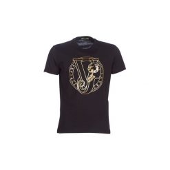 T-shirty z krótkim rękawem Versace Jeans B3GTB76G-36610. Czarne t-shirty męskie Versace Jeans, s, bez wzorów, z jeansu, bez kołnierzyka, krótkie. Za 359,00 zł.