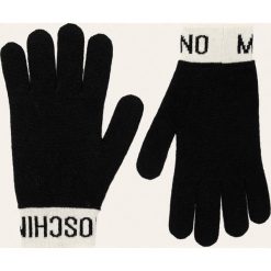 Moschino - Rękawiczki. Czarne rękawiczki damskie MOSCHINO, bez wzorów, z wiskozy. W wyprzedaży za 179,90 zł.
