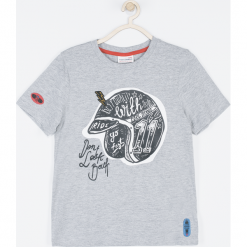 Koszulka. Niebieskie t-shirty chłopięce SKATE CLUB, z aplikacjami, z bawełny, z długim rękawem. Za 34,90 zł.
