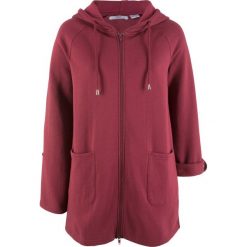 Długa bluza rozpinana, długi rękaw bonprix bordowy. Czerwone bluzy rozpinane damskie bonprix, z długim rękawem, długie. Za 79,99 zł.